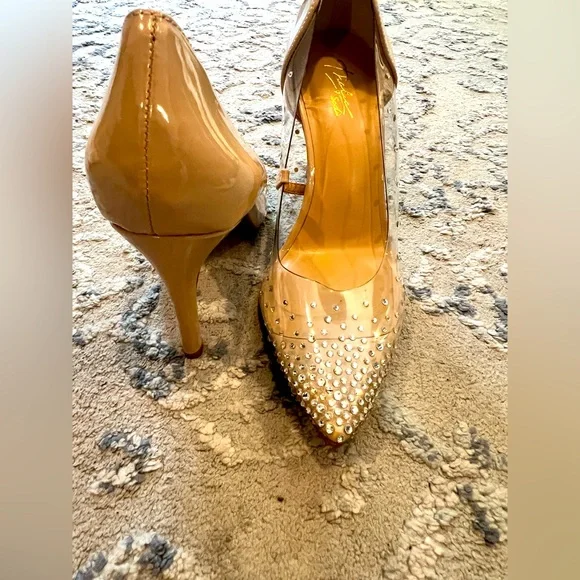 thalia sodi shoes for women size 8 cream clear with bling - Picture 2 of 6